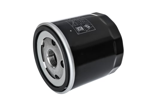 Car oil filter on white background photo