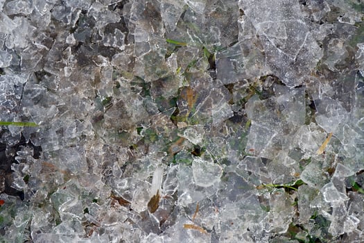 Close-Up of Crushed Ice with Grass photo