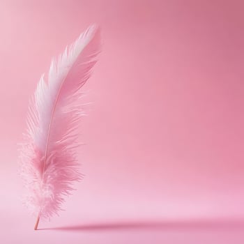 A feather on a pink background photo