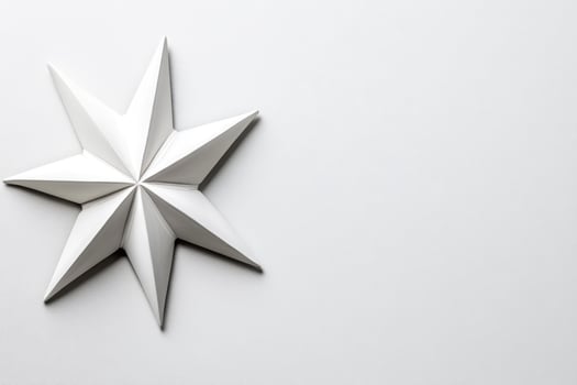 White Star with Eight Points on Plain Surface photo