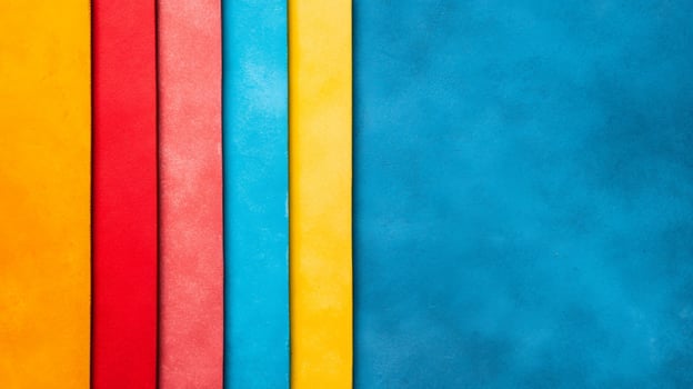 Vivid spectrum of colorful leather strips lay side by side photo