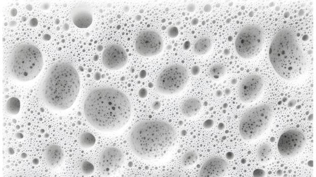 Monochrome foam texture with dispersed bubble patterns photo
