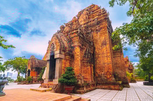 Vietnamese religion Cham Po Nagar Towers in Nha Trang in Vietnam in Asia photo