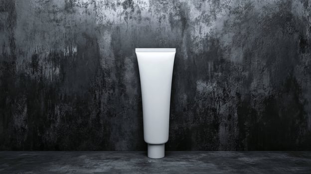 White Tube on a Gray Textured Background photo