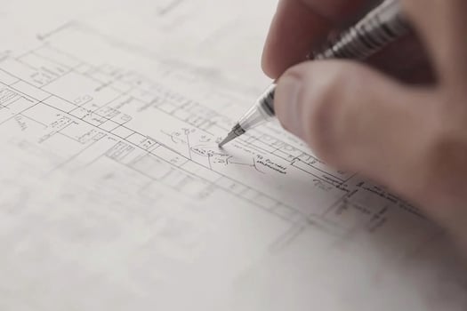 A person is drawing on a piece of paper with a pen photo