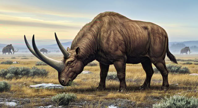 A large animal with horns photo