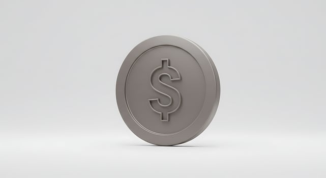 Dollar Coin Isolated on White Background Representing Finance and Savings photo