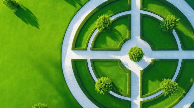 Aerial View of a Sustainable Urban Landscape with Smart Waste Management Solutions photo