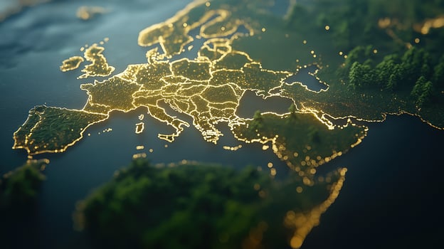 Global Map Overlaid with Climate Regulations for Sustainable Development and Environmental Policy photo