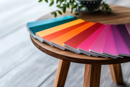 Color palette showcasing vibrant hues for interior design inspiration photo