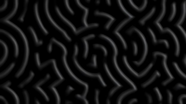 Abstract black maze pattern with intricate curves and lines for creative backgrounds photo