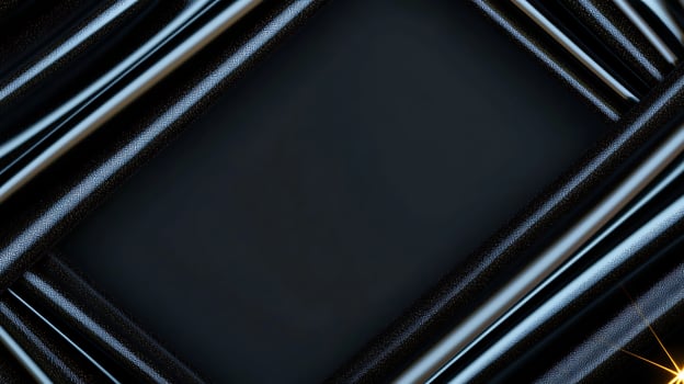 Abstract composition of sleek black frames with a dark background and subtle lighting effects photo