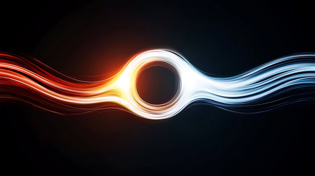 Abstract representation of energy flow with contrasting colors in a dark background photo