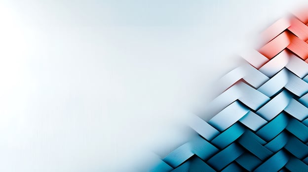 Abstract woven pattern in blue and red tones, creating a modern design for backgrounds photo