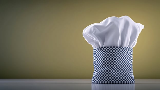 Chef's hat displayed against a gradient background, emphasizing culinary creativity and style photo