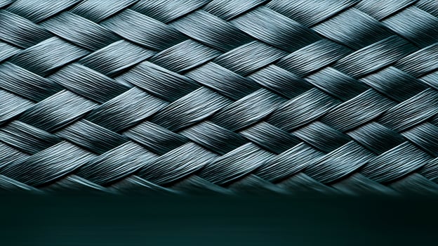 Close-up of intricately woven blue fibers creating a textured pattern, ideal for textile design photo