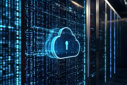 Secure Cloud Computing Data Center Server Room Digital Network Cyber Security photo