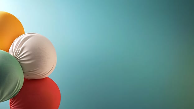 Colorful spheres arranged artistically against a soft gradient background, evoking creativity photo