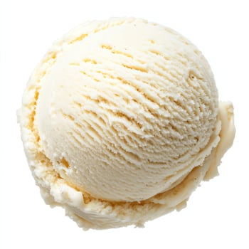 Scoop of Creamy Vanilla Ice Cream Isolated on White Background photo