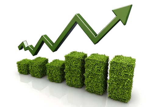 Green Growth Graph Eco Friendly Business Success Sustainable Development Rising Profits photo