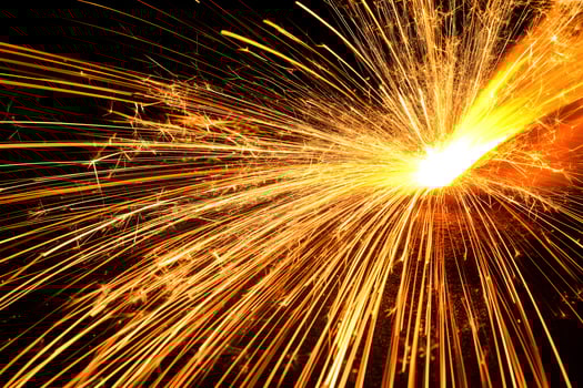 Fiery Sparkler Trails Bright Golden Light Streaks Abstract Firework Background photo