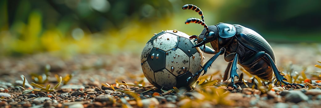 A beetle with a large egg on its back photo