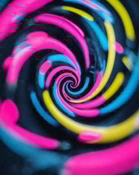 A colorful spiral with a black background photo