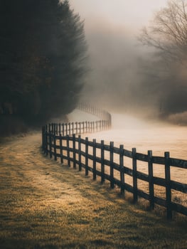 Foggy morning in the country photo