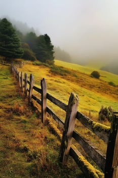 Foggy morning in the mountains photo
