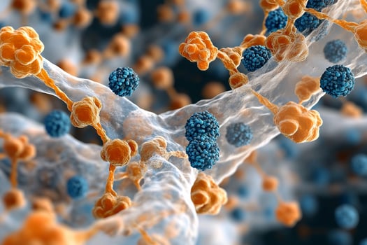 A close up of a cell with many cells photo