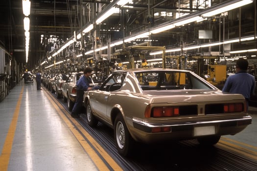 A car on the assembly line photo
