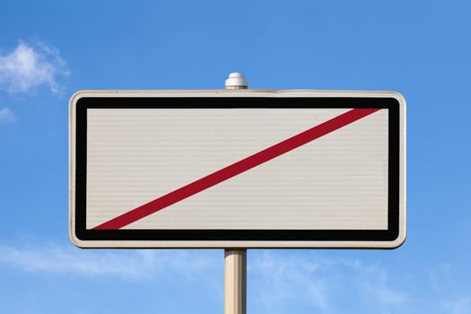 Blank French exit city sign photo