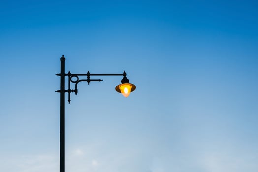 Lighting Lamp on the street with blue sky background photo