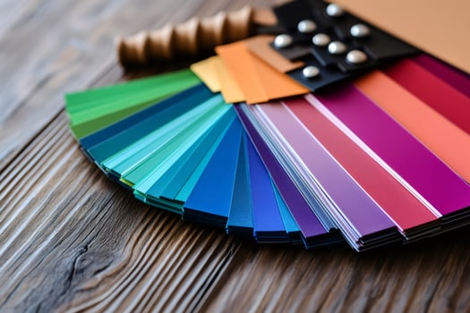 Color palettes displaying a variety of vibrant hues for design inspiration photo