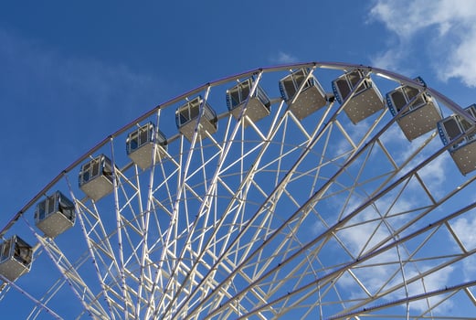 Ferris wheel on a background of blue sky photo