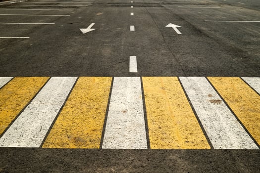 Crosswalk with Arrows and Zebra Crossing photo