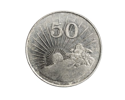 Zimbabwe fifty cents coin isolated background photo