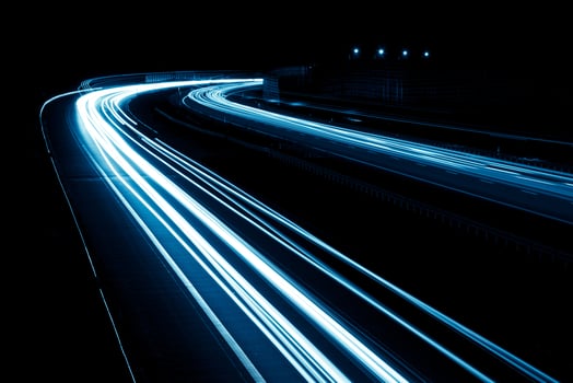 blue and white car lights at night. photo