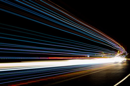 lights of cars with night. long exposure. abstraction. photo