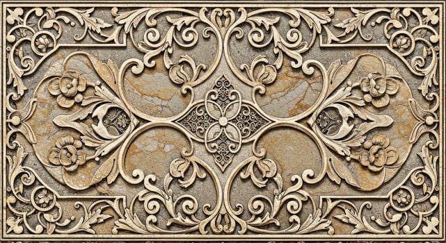 A decorative tile with ornate designs photo