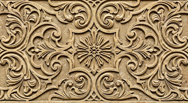 A decorative wall panel with ornate designs photo