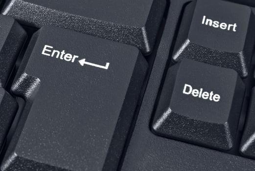 Part of computer keyboard closeup photo