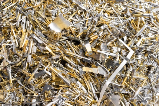 industrial gold waste from electronic components. photo