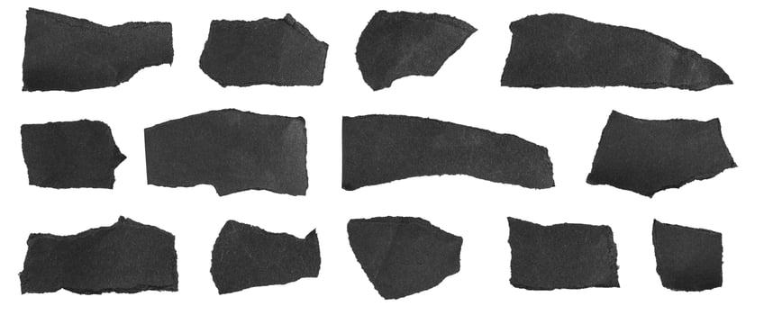 black piece of paper on a white isolated background photo