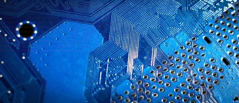 Blue Modern Circuit Board Background Banner. background or texture photo