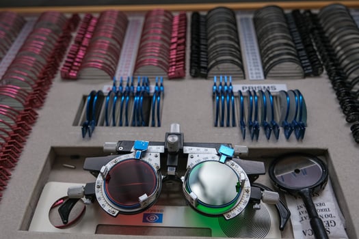 Ophthalmologist's Eye Test Kit in clinic photo