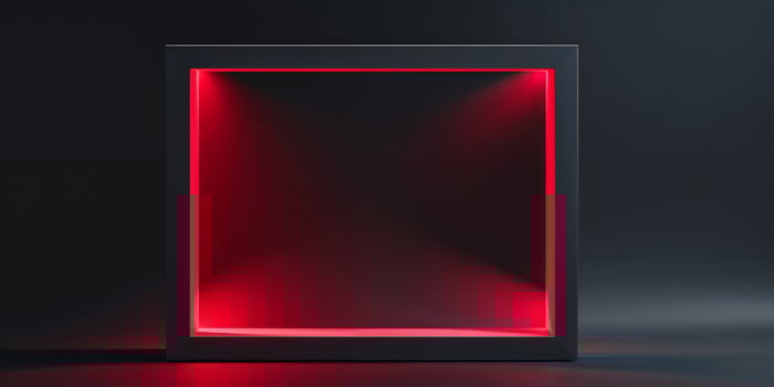 A black box with red light on it photo