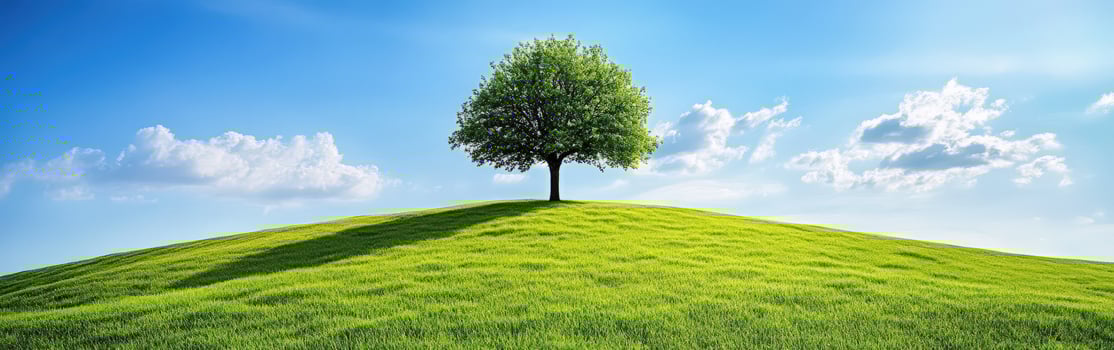 Serenity of a single tree on a hill photo