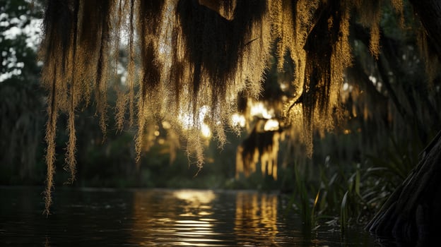 Serene sunset over still waters photo