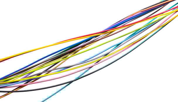 colored wires on a white isolated background photo